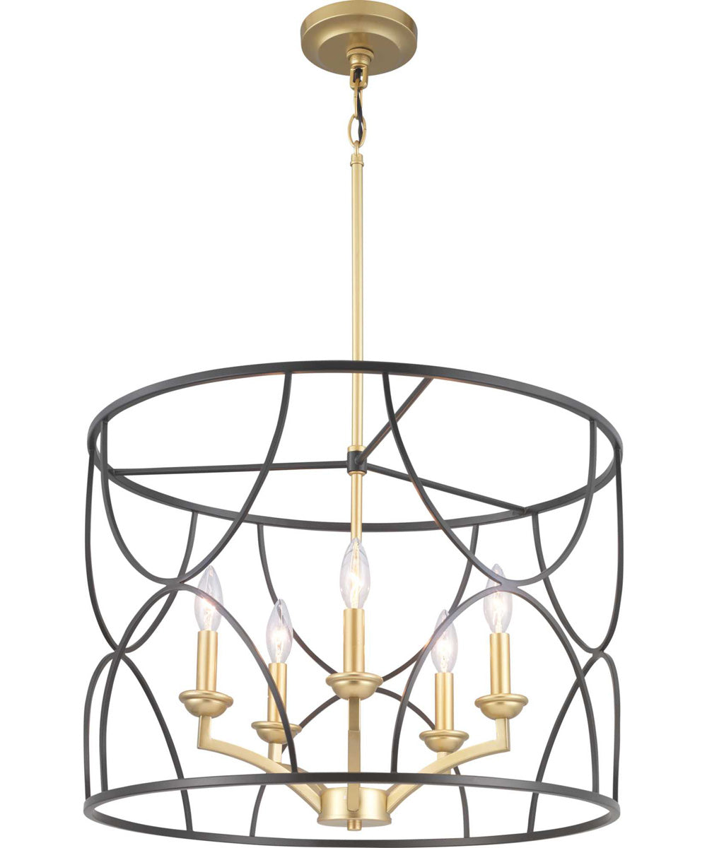 Landree 5-Light Luxe Chandelier Light Matte Black
