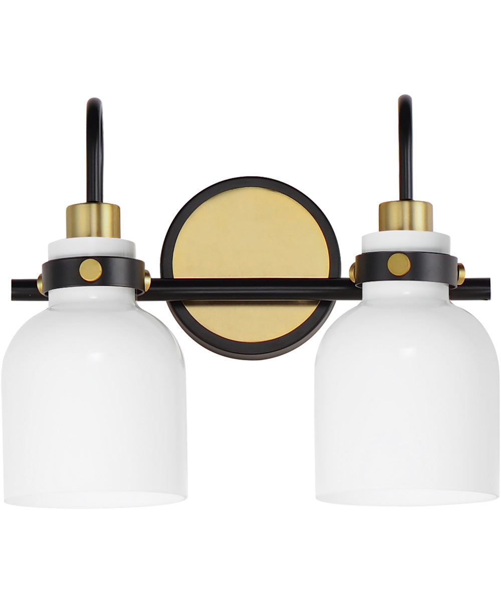 Milk 2-Light Bath Vanity Satin Brass