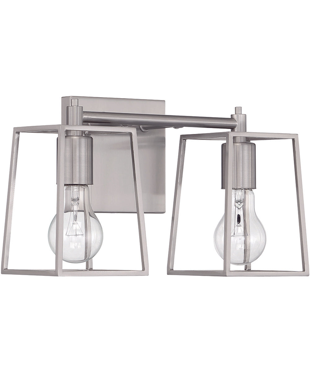 Dunn 2-Light Vanity Brushed Polished Nickel