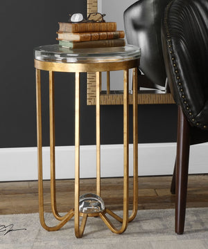 25"H Allura Gold Accent Table
