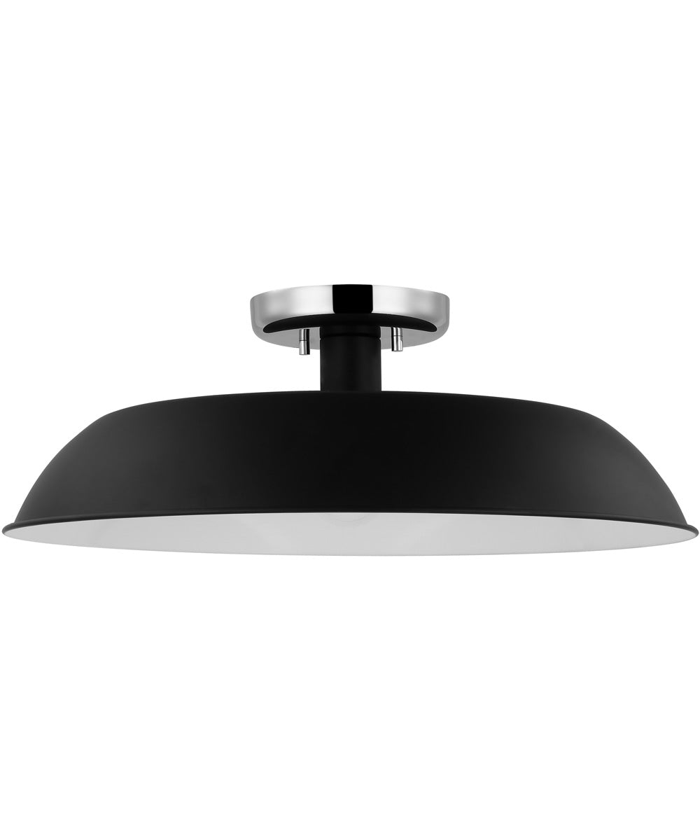 Colony 1-Light Close-to-Ceiling Matte Black / Polished Nickel