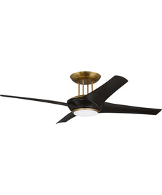 54" Cam 1-Light Ceiling Fan (Blades Included) Flat Black/Satin Brass