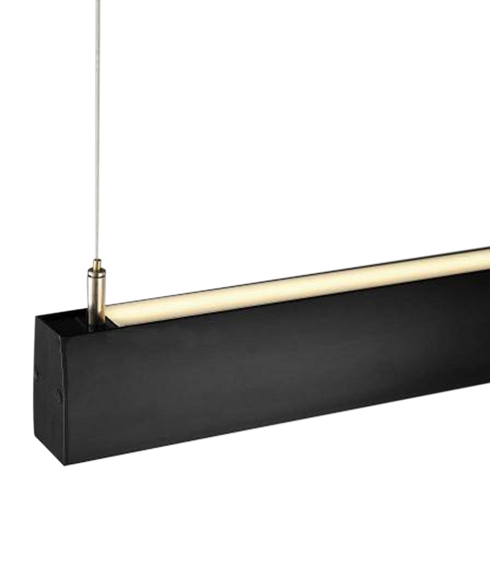 42"W Task 1-Light Island Linear Pendant Black