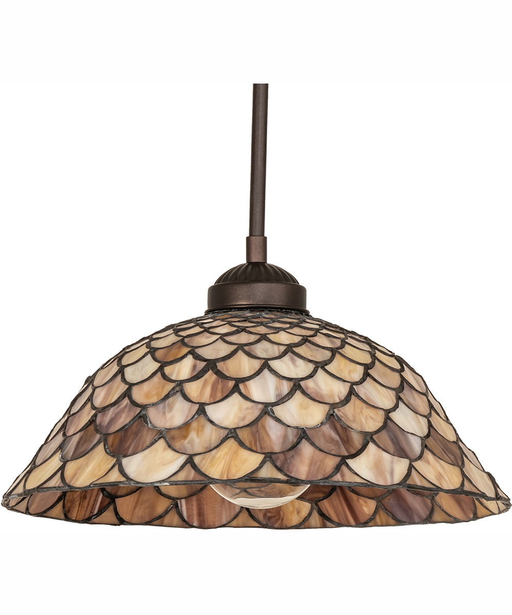 11" Wide Tiffany Fishscale Pendant