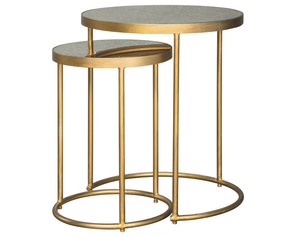 24"H Majaci Accent Table (Set of 2) Gold/White