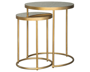 24"H Majaci Accent Table (Set of 2) Gold/White
