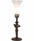 15" High White Tiffany Pond Lily Nouveau Lady Accent Lamp
