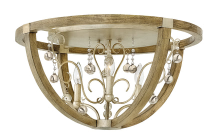 24"W Abingdon 3-Light Flush Mount in Silver Leaf*