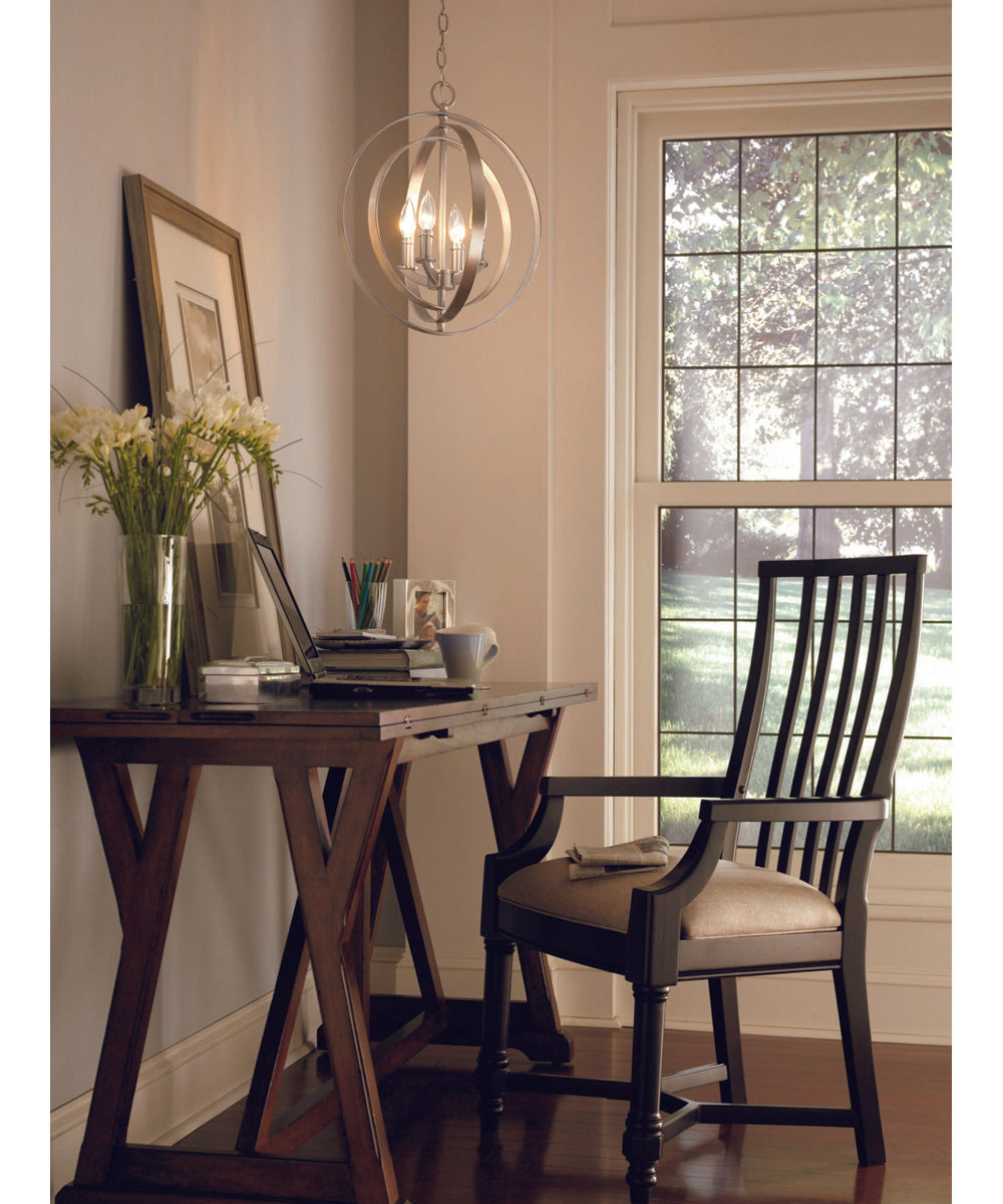 Equinox 4-Light Foyer Pendant Burnished Silver