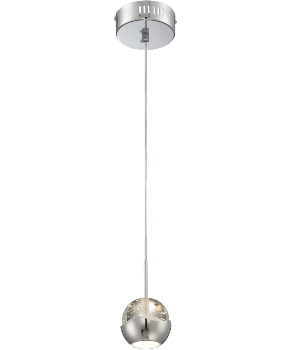 Draplin 1-Light Led Mini-Pendant Chrome/Crystal