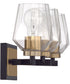 Avante Grand 3-Light Vanity Flat Black/Satin Brass