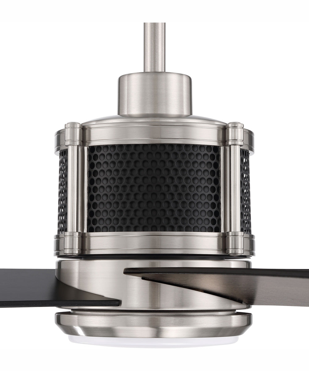 56" Gregory 1-Light Ceiling Fan Brushed Polished Nickel / Flat Black