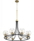 Clarion 8-light Chandelier Textured Black w/ Aged Brass