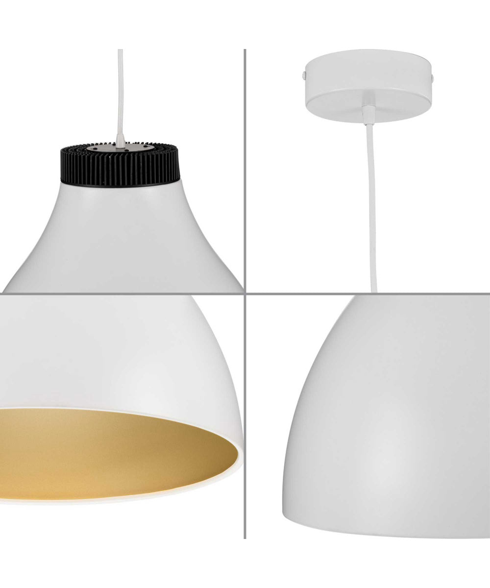 Radian LED  Modern Metal Pendant Satin White