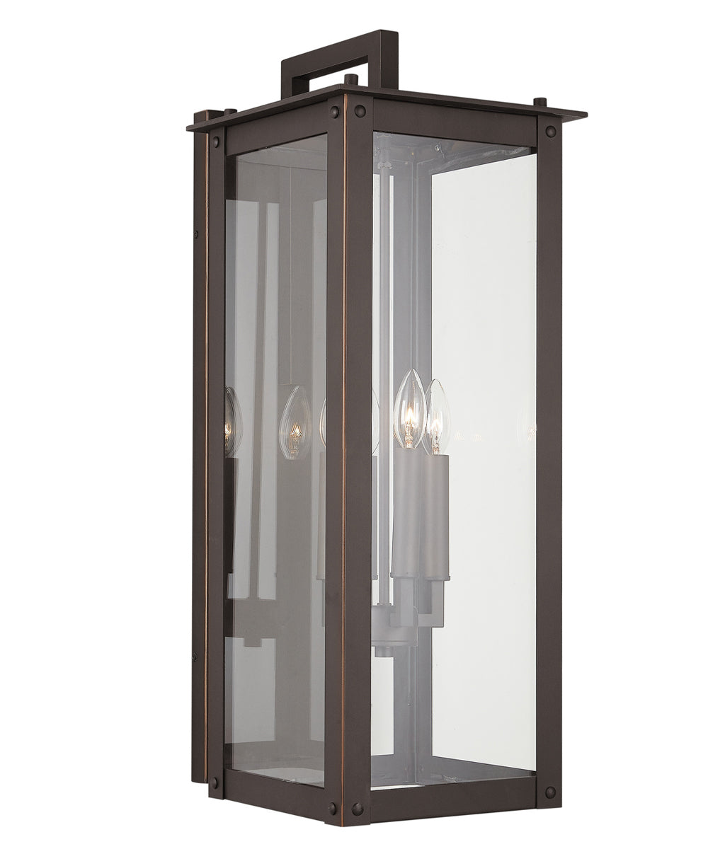 Hunt 4-Light Outdoor Wall Mount Rain or Shine - Oiled Bronze with Clear Glass