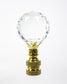 LampsUSA Finials Faceted Champagne Crystal Ball Finial Polished Brass C8