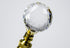 2"H Faceted Champagne Crystal Ball Finial Polished Brass