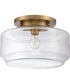 Peri 1-Light Flushmount Satin Brass