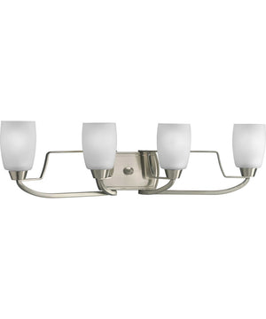 Wisten 4-Light Etched Glass Modern Bath Vanity Light Brushed Nickel