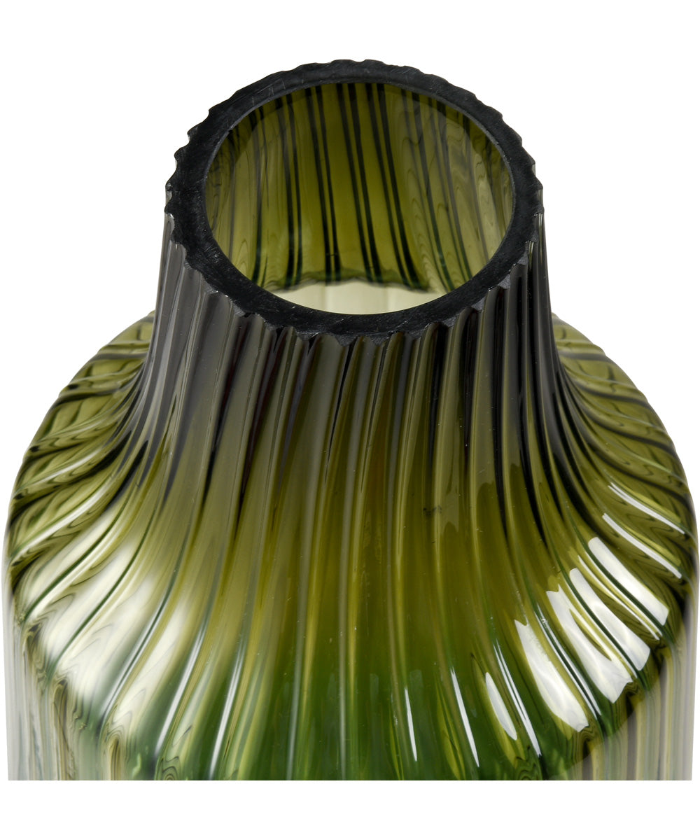 Velasco Ribbed Vase - Small Green Ombre