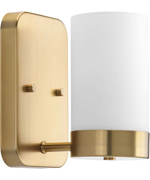 Elevate 1-Light Etched White Glass Mid-Century Modern Bath Vanity Light Brushed Bronze