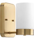 Elevate 1-Light Etched White Glass Mid-Century Modern Bath Vanity Light Brushed Bronze