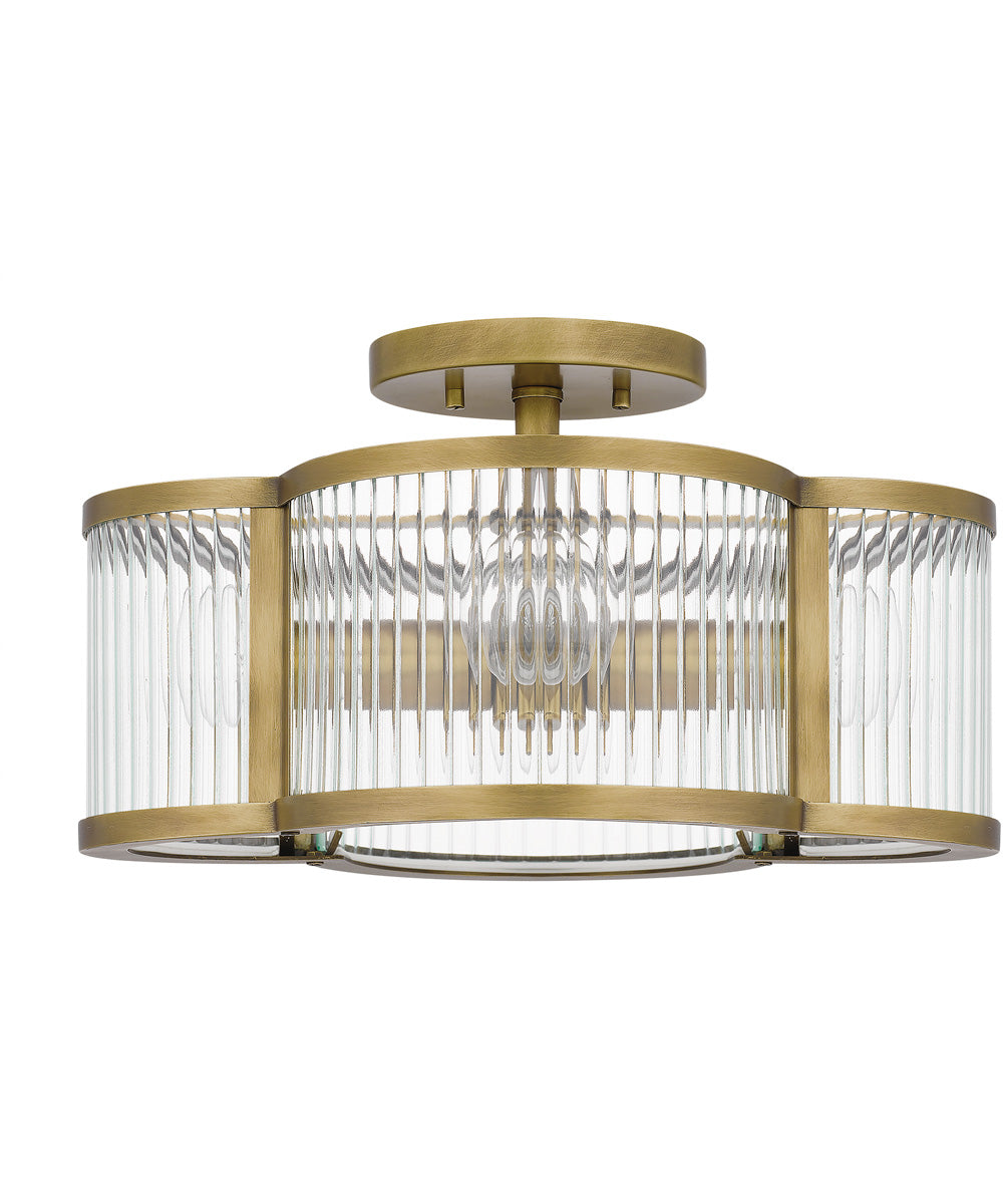 Aster 4-light Semi Flush Mount Weathered Brass