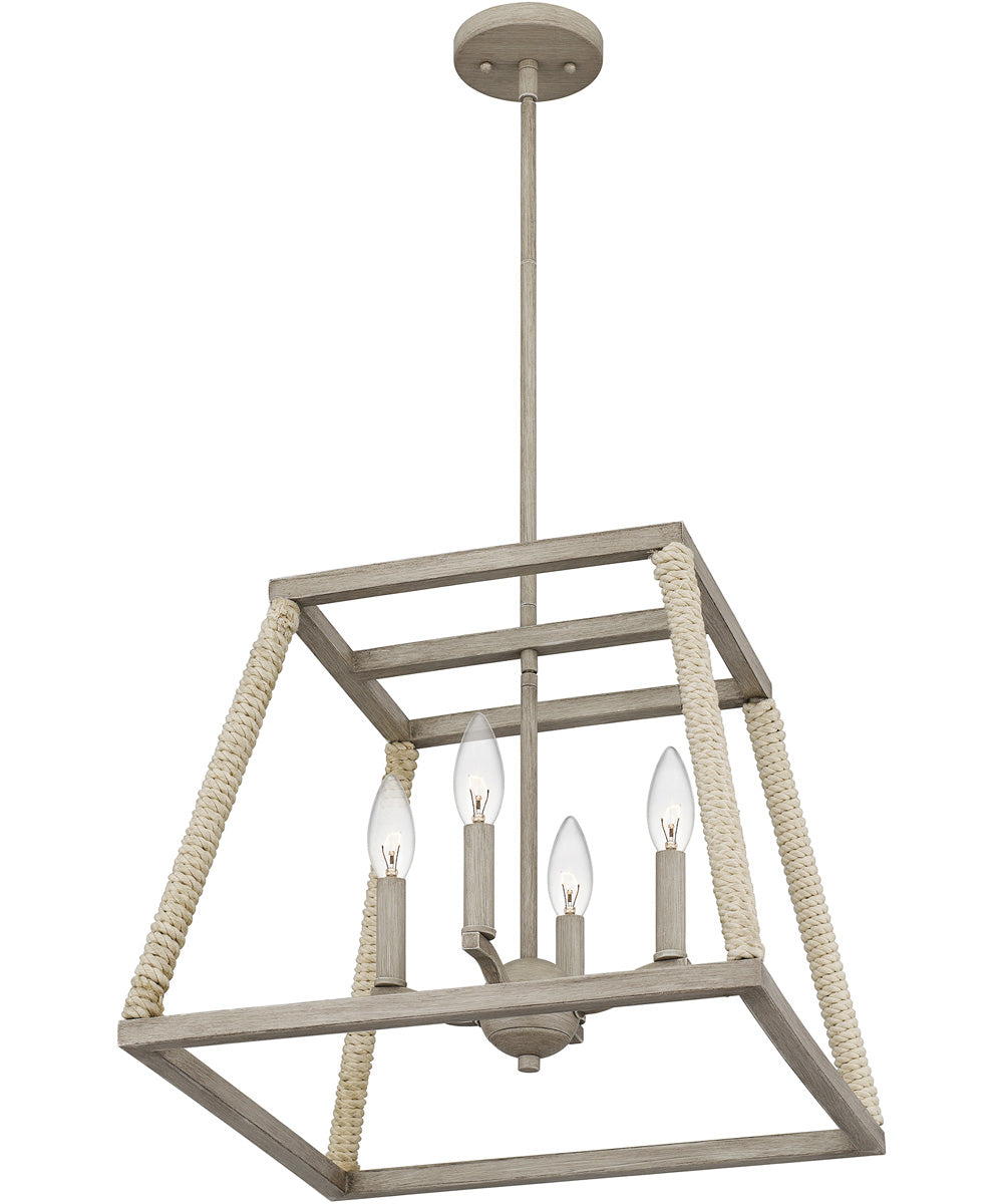 Rosalind 4-light Pendant Grey Washed Oak