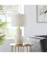 Monissa 1-Light Table Lamp Beige Ceramichrome/ Linen Fabric Shade