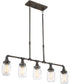 Squire 5-light Island Light Rustic Black