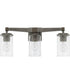 Zac 3-Light Vanity In Urban Grey With Clear Seeded Glass