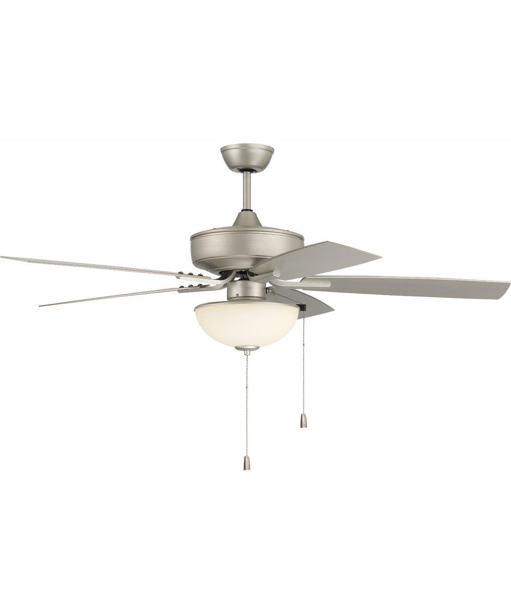 52" Outdoor Pro Plus 211 White 2-Light Indoor/Outdoor Ceiling Fan Painted Nickel