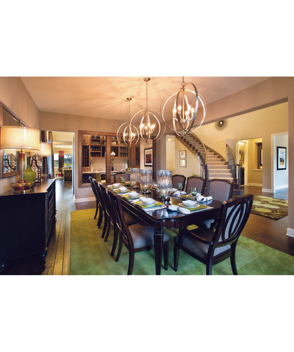 Equinox 6-Light Foyer Pendant Burnished Silver