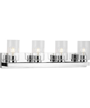 Goodwin 4-Light Modern Vanity Light with Clear Glass Polished Chrome