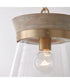 Finn 1-Light Pendant White Wash and Matte Brass
