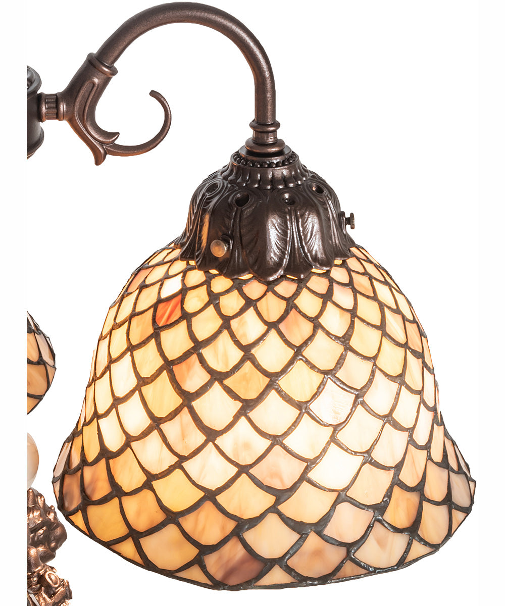 23" High Tiffany Fishscale 3 Light Table Lamp