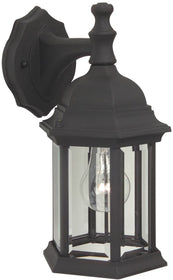 12"H Hex Style 1-Light Outdoor Wall Light Matte Black