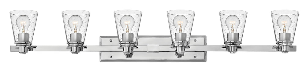 48"W Avon 6-Light Bath Six Light in Chrome with Clear