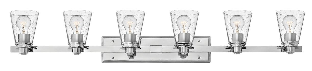 48"W Avon 6-Light Bath Six Light in Chrome with Clear