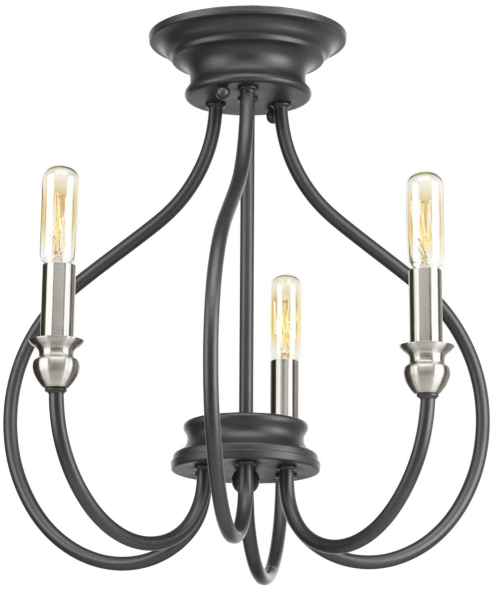 Whisp 3-Light Semi-Flush Convertible Graphite