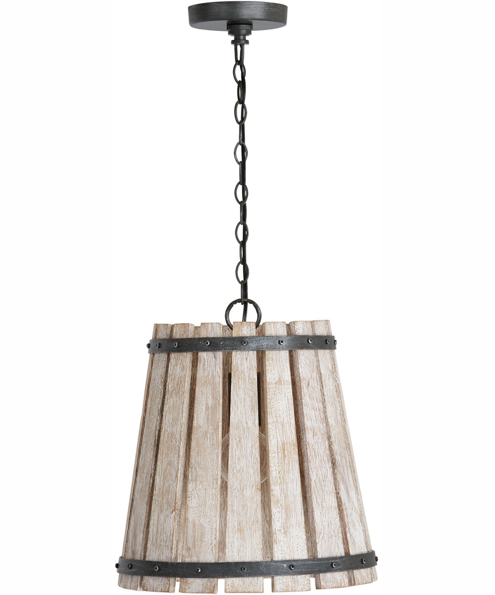 Remi 1-Light Pendant Brushed White Wash and Nordic Iron