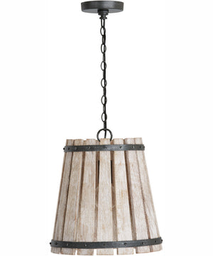 Remi 1-Light Pendant Brushed White Wash and Nordic Iron