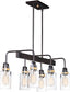 32"W Magnolia 6-Light Linear Pendant Bronze / Gold