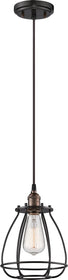 7"W Vintage 1-Light Pendant Rustic Bronze