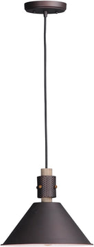 11"W Tucson 1-Light Pendant Oil Rubbed Bronze / Weathered Wood