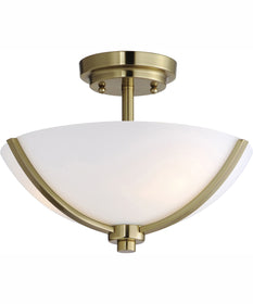 Deven 3-Light Semi-Flush Mount Satin Brass