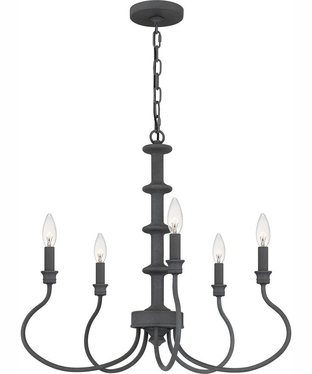 Adela 5-light Chandelier Mottled Black
