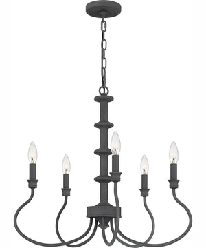 Adela 5-light Chandelier Mottled Black