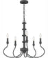 Adela 5-light Chandelier Mottled Black