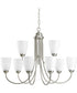 Gather 9-Light Etched Glass Traditional Chandelier Light Brushed Nickel